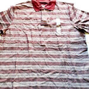 Merona Mens Polo Shirt Short Sleeve Stripe Purple XL New